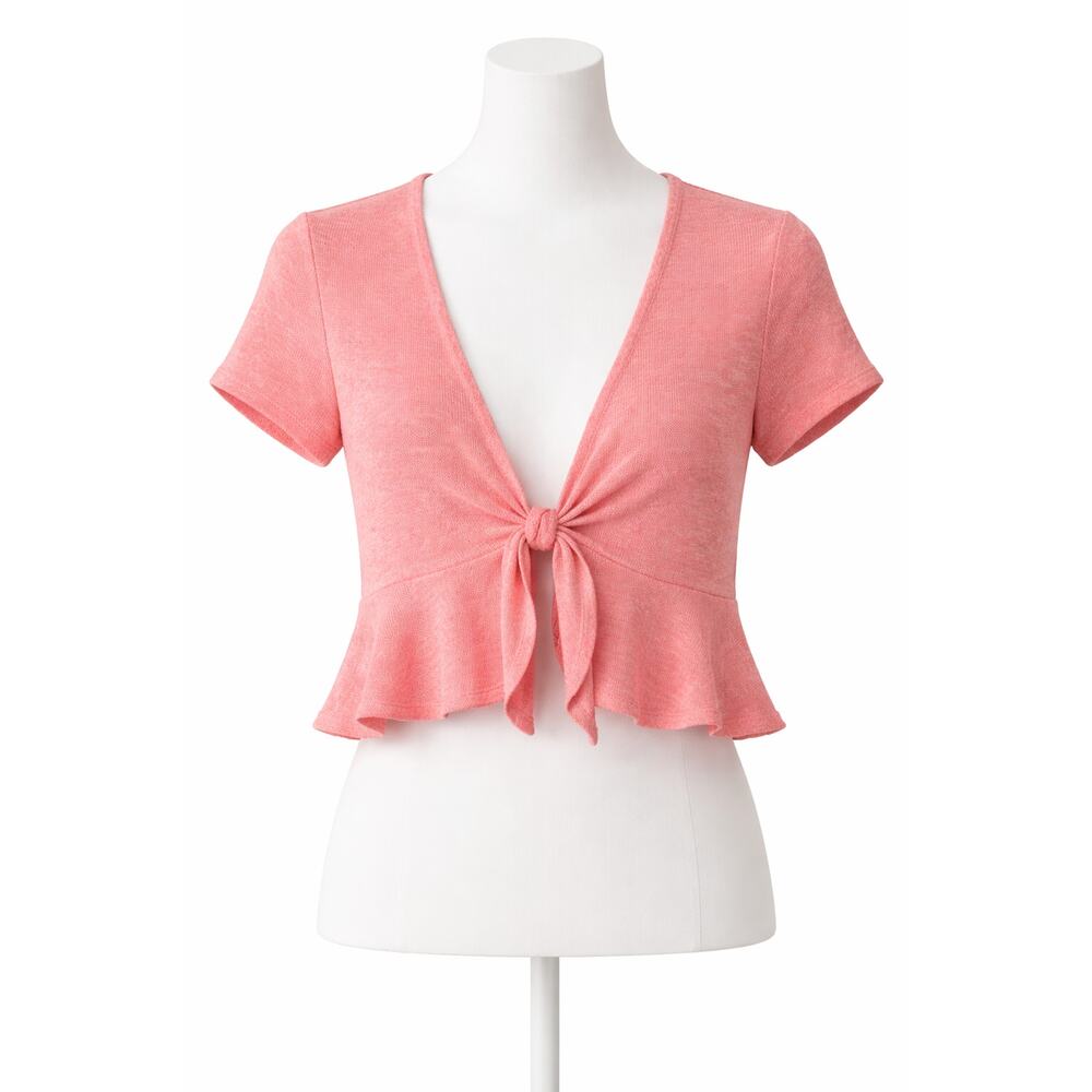 Y2k Babydoll Crop Top Womens Size S  Front Tie Peplum Cottagecore Soft Girl 90s